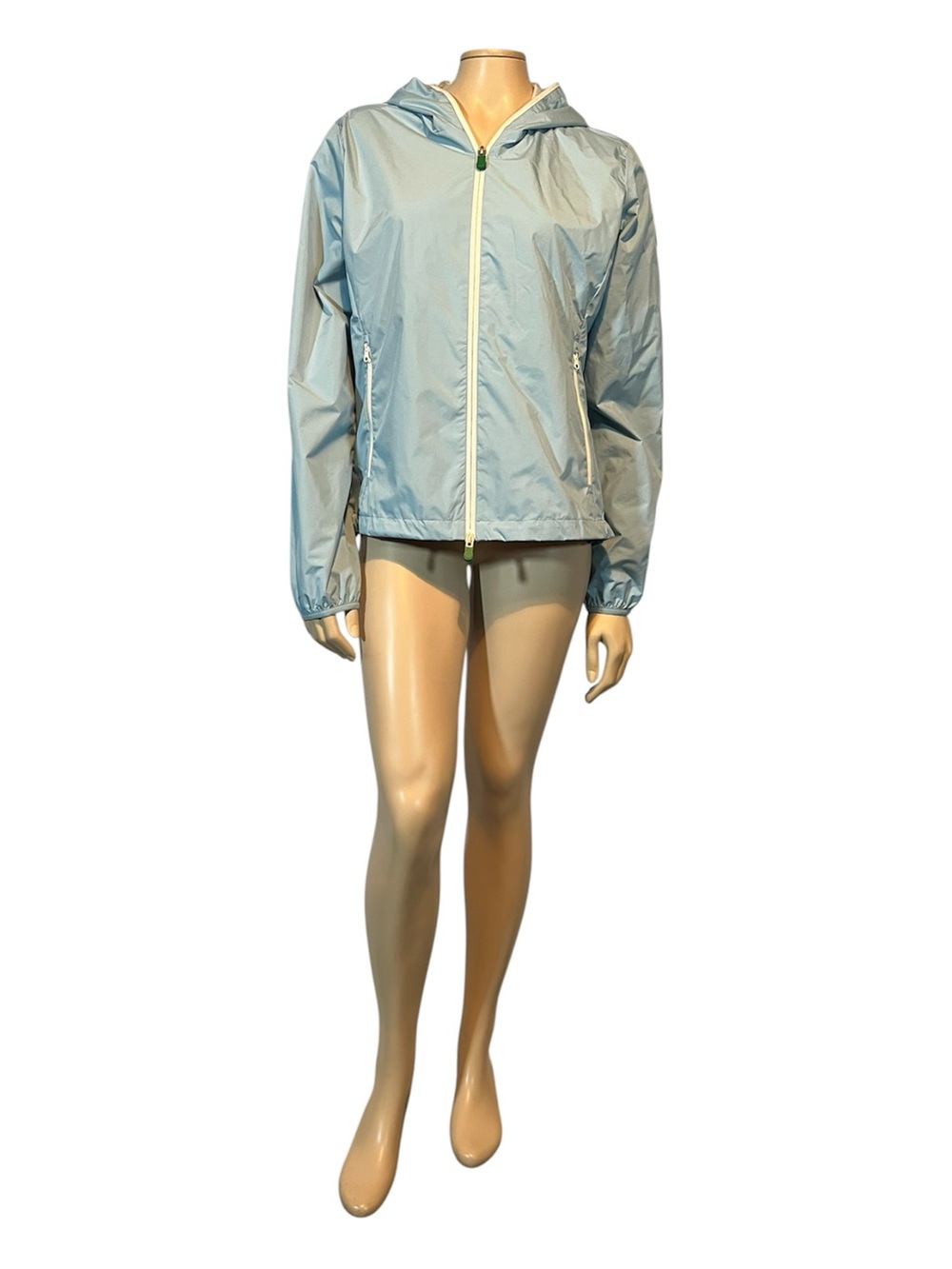 Save the Duck Light Blue Hooded Windbreaker Jacket - Women
